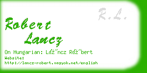 robert lancz business card